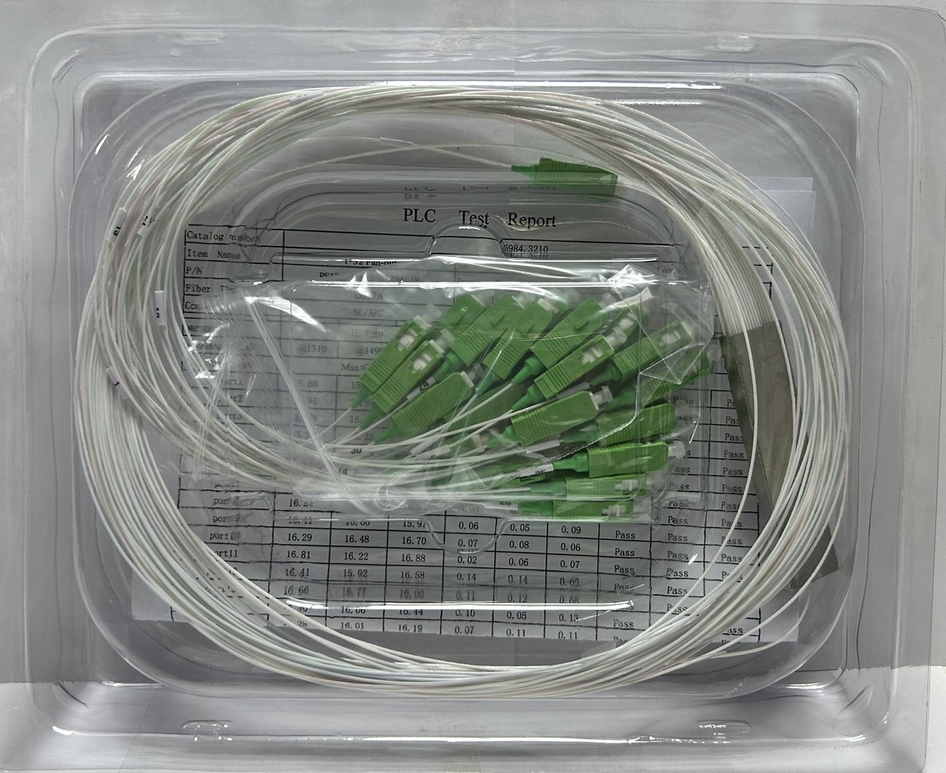 PLC 1х64 G.657А 0,9 мм 1,5 м разветвитель планарный, гильза, оконцованный SC/APC