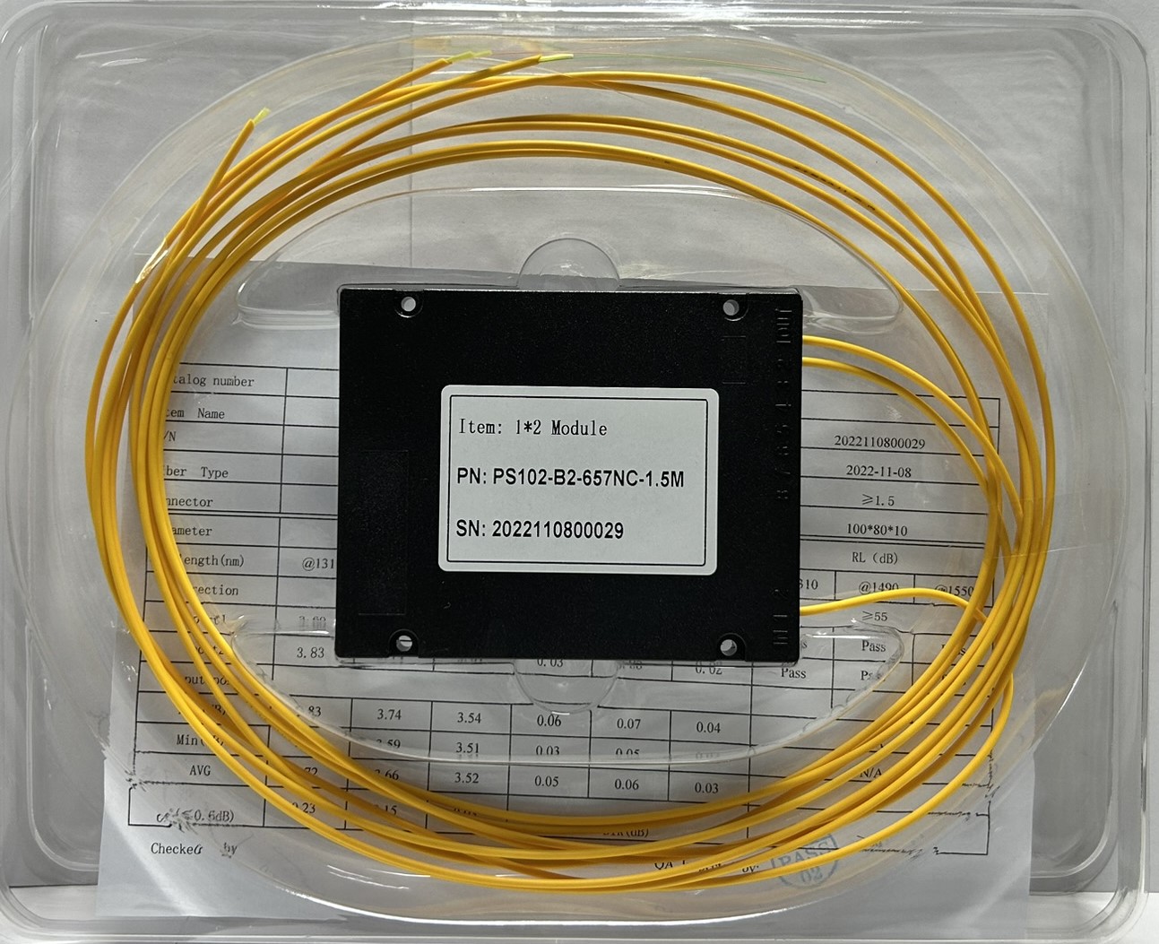 PLC 1х2 G.657А 2,0 мм 1,5 м разветвитель планарный корпусный неоконцованный NC