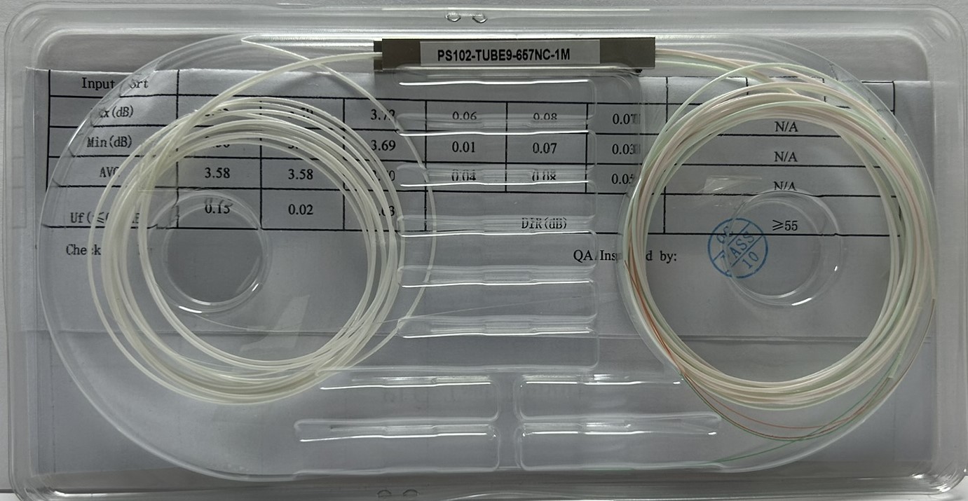 PLC 1х2 G.657А 0,9 мм 1,5 м разветвитель планарный, гильза, неоконцованный NC