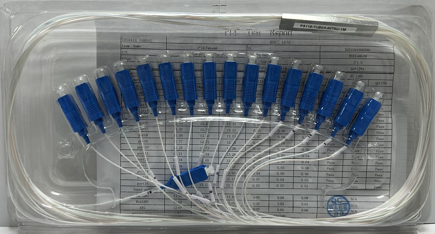 PLC 1х16 G.657А 0,9 мм 1,5 м разветвитель планарный, гильза, оконцованный SC/UPC