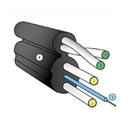 Абонентский оптический дроп-кабель KSC LIGHTPON 1ОВ FRP G.657A1 с дополнительным несущим элементом (2FRP) максимальное растягивающее усилие 1 кН