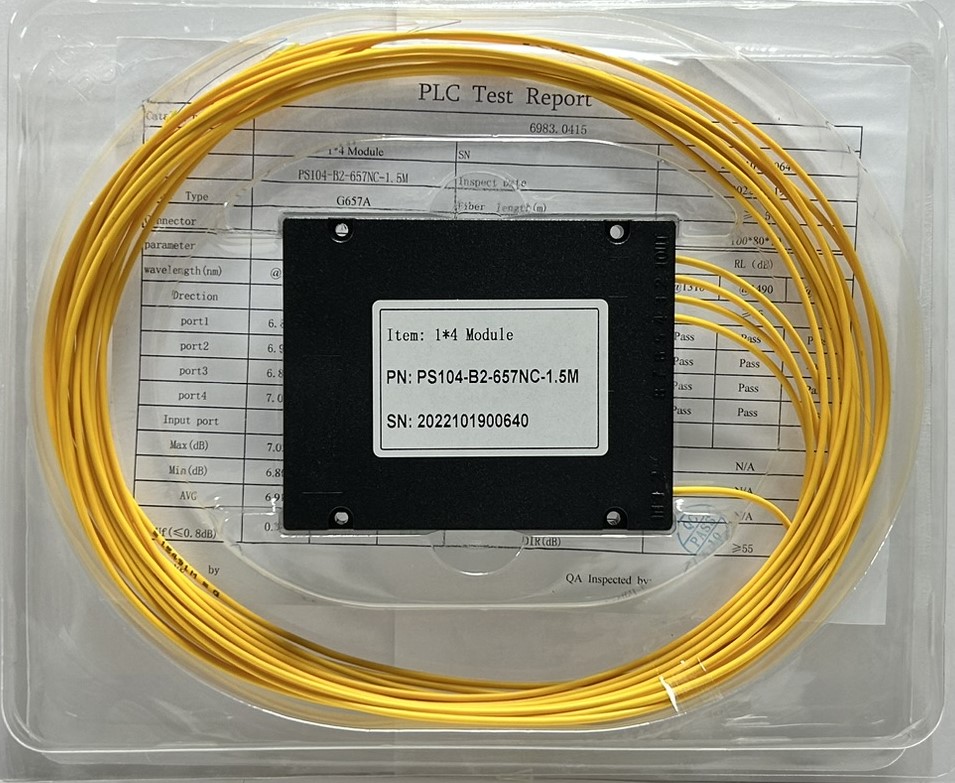 PLC 1х4 G.657А 2,0 мм 1,5 м разветвитель планарный корпусный неоконцованный NC