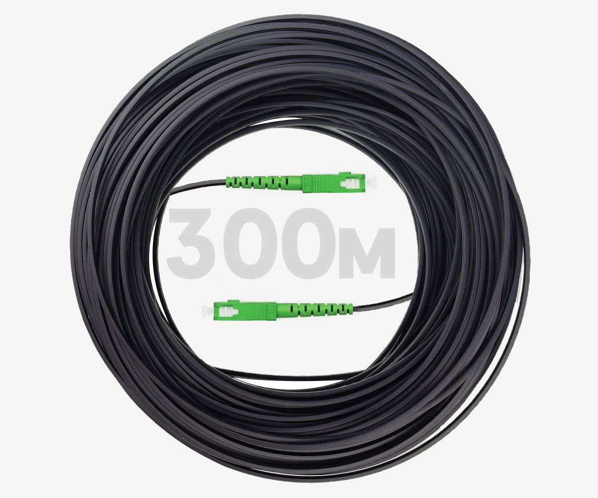LIGHT PON Патч-корд оптический SC/APC-SC/APC SM G.657A1 (9/125), FTTH drop, 5*2 мм (2FRP и 1steel) LSZH - 300 м