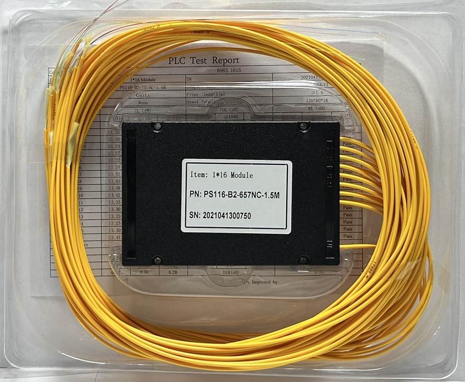 PLC 1х16 G.657А 2,0 мм 1,5 м разветвитель планарный корпусный неоконцованный NC