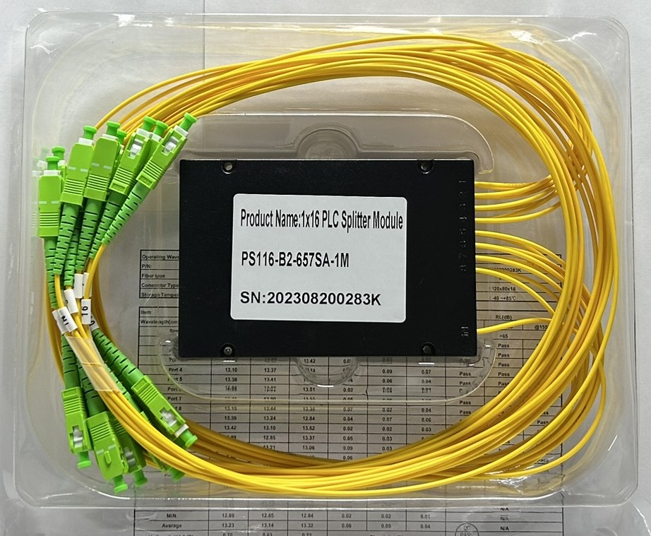 PLC 1х16 G.657А 2,0 мм 1,5 м разветвитель планарный корпусный оконцованный SC/APC