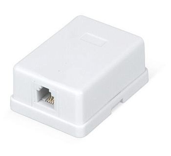 Розетка телефонная RJ-11 6P4C открытой проводки 1 вход