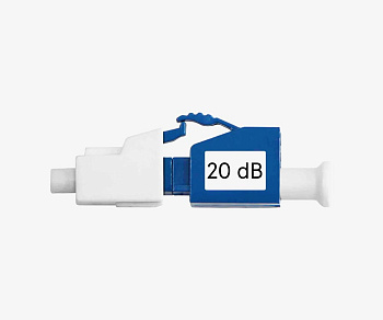Аттенюатор оптический LC/UPC FM коннектор-розетка фиксированный 20 дБ (20 dB)