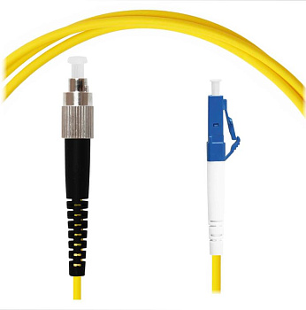 Патч-корд оптический FC/UPC-LC/UPC SM G.652D (9/125) Simplex 3.0 мм LSZH - 15 м