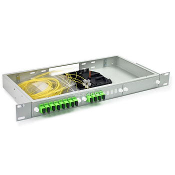 ОРКС-24 1U 12SC/APC SM (9/125) G652D LSZH 1,5 м. кросс распределительный стоечный RAL7005 серый полный комплект