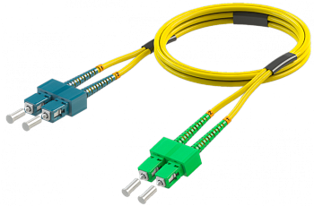 Патч-корд оптический SC/APC-SC/UPC SM G.652D (9/125) Duplex 3,0 мм. LSZH - 1,0 м.
