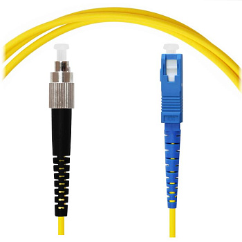 Патч-корд оптический FC/UPC-SC/UPC SM G.652D (9/125) Simplex 3.0 мм LSZH - 15 м