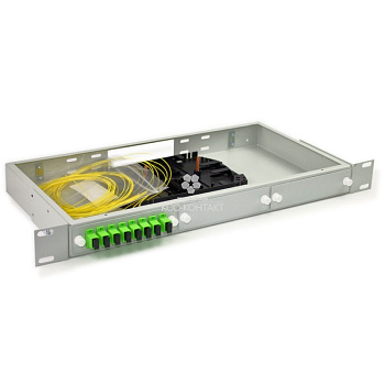 ШКО-С-1U-24 (48LC) Шкаф кроссовый оптический стоечный, предсобранный 8 SC/APC