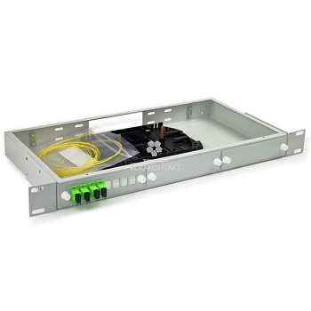 ШКО-С-1U-24 (48LC) Шкаф кроссовый оптический стоечный, предсобранный 4 SC/APC